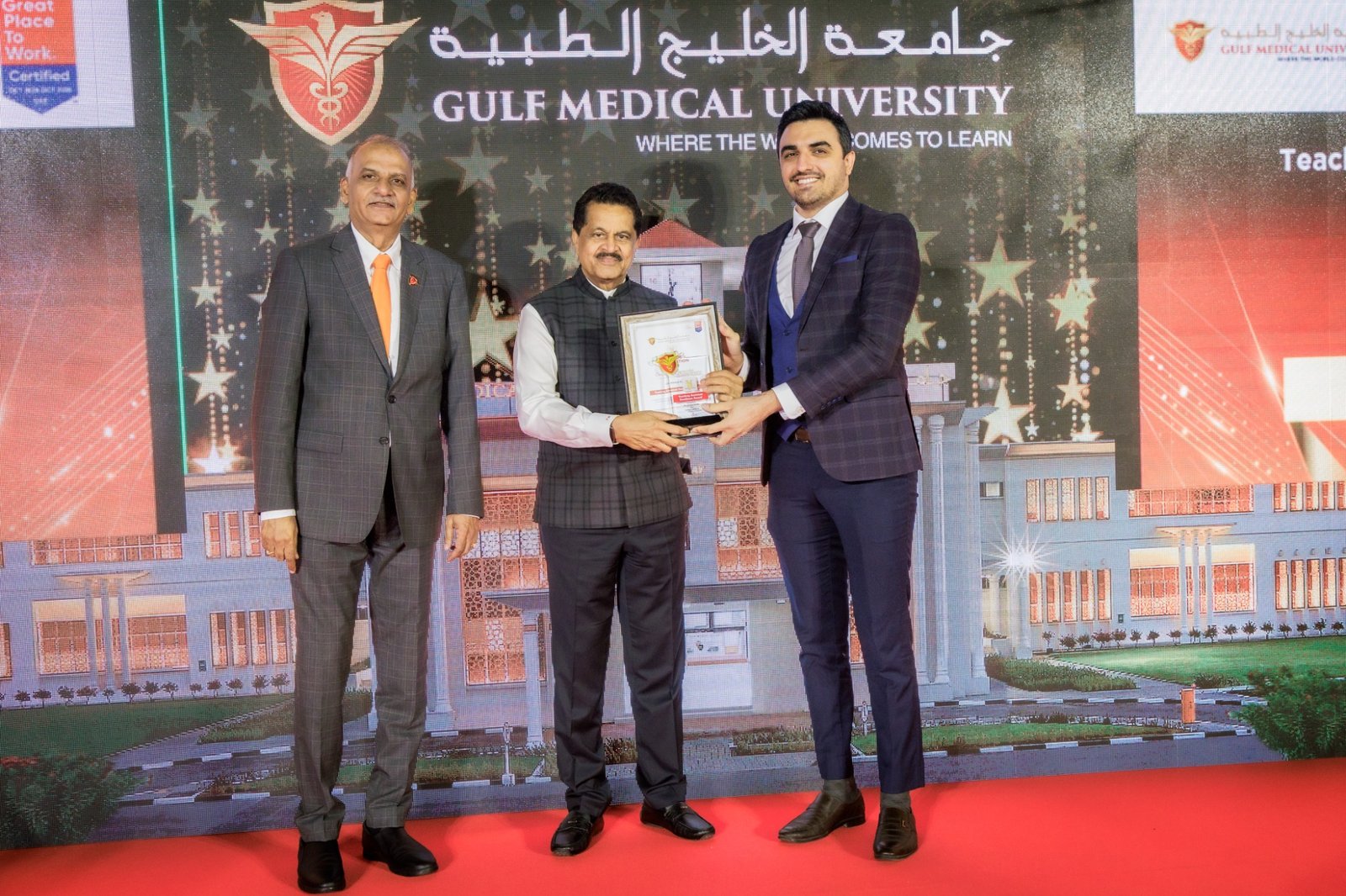 Teaching Assistant Excellence Award presentation at Gulf Medical University